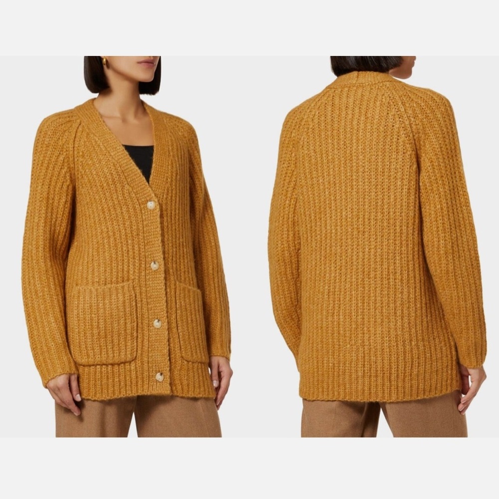 Vince Alpaca Ribbed Cardigan Sweater